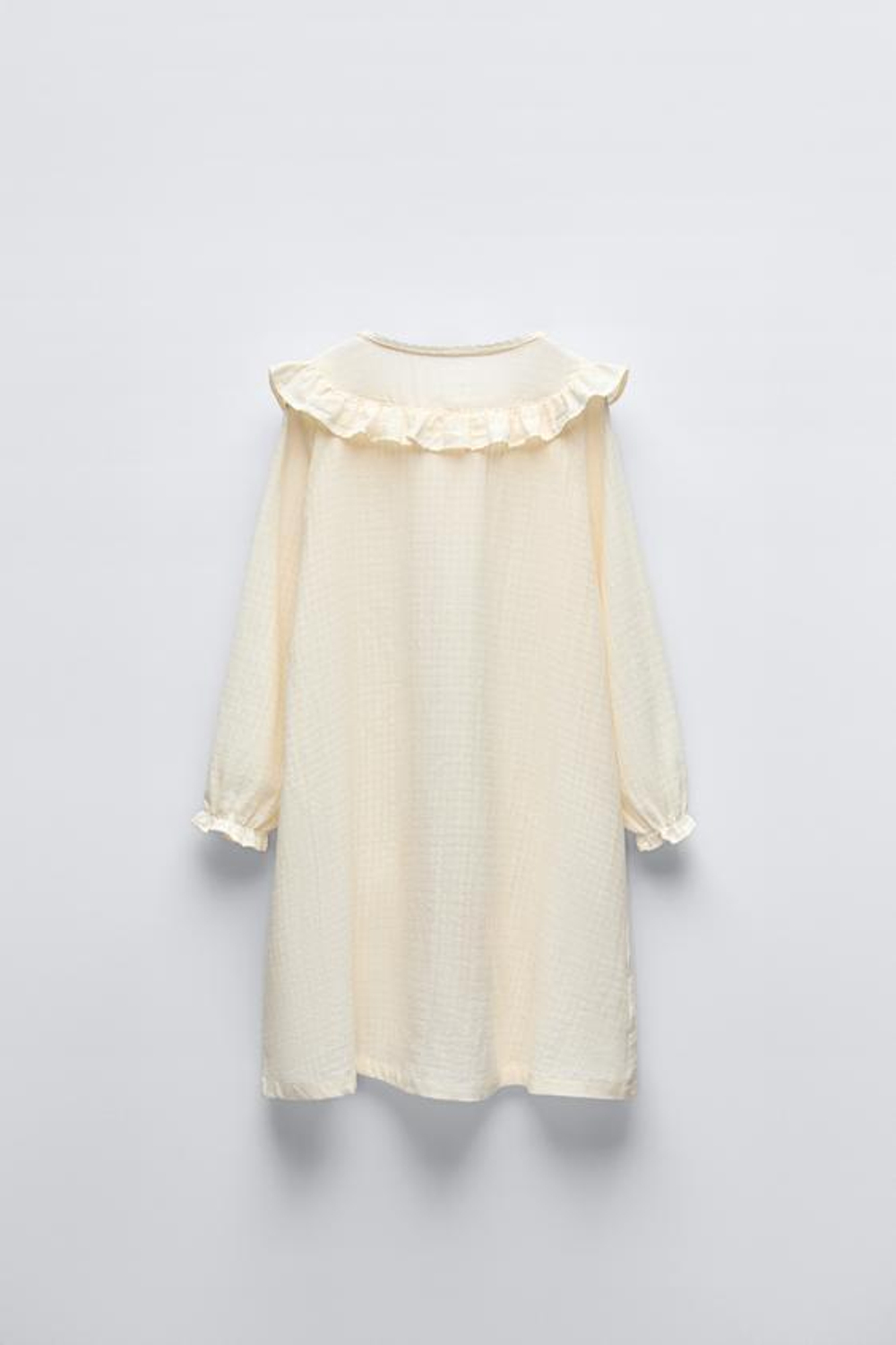 ZARA НОЧНАЯ РУБАШКА С КРУЖЕВОМ, ЭКРЮ