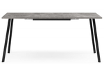 Стол деревянный Woodville Кортни 117 (157) x 77 бетон светлый, черный матовый, ножки черные