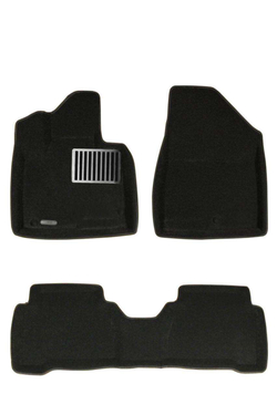 Коврики салона для HYUNDAI Santa Fe (2013-2017) Euromat 3D Lux черные. Арт. EM3D-002723