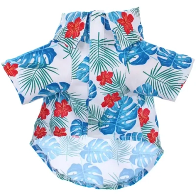 Рубашка для собак и кошек малых и средних пород «СТИЛЬНЫЙ БРО», принт пальмовые листья, размер L, (лейбл)