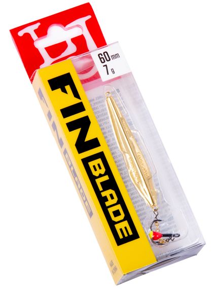 Блесна вертикальная зимняя Lucky John FIN Blade с цепочкой и тройником 60мм G блистер