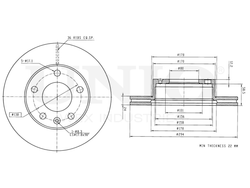 Диск тормозной передний UNIO BRD-20305