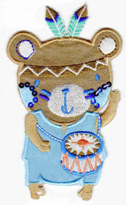 Термоаппликация HKM "Indianerbar mit Trommel", 10,5 х 6 см, 1 шт (10206100/121214/0010869/03_Германи