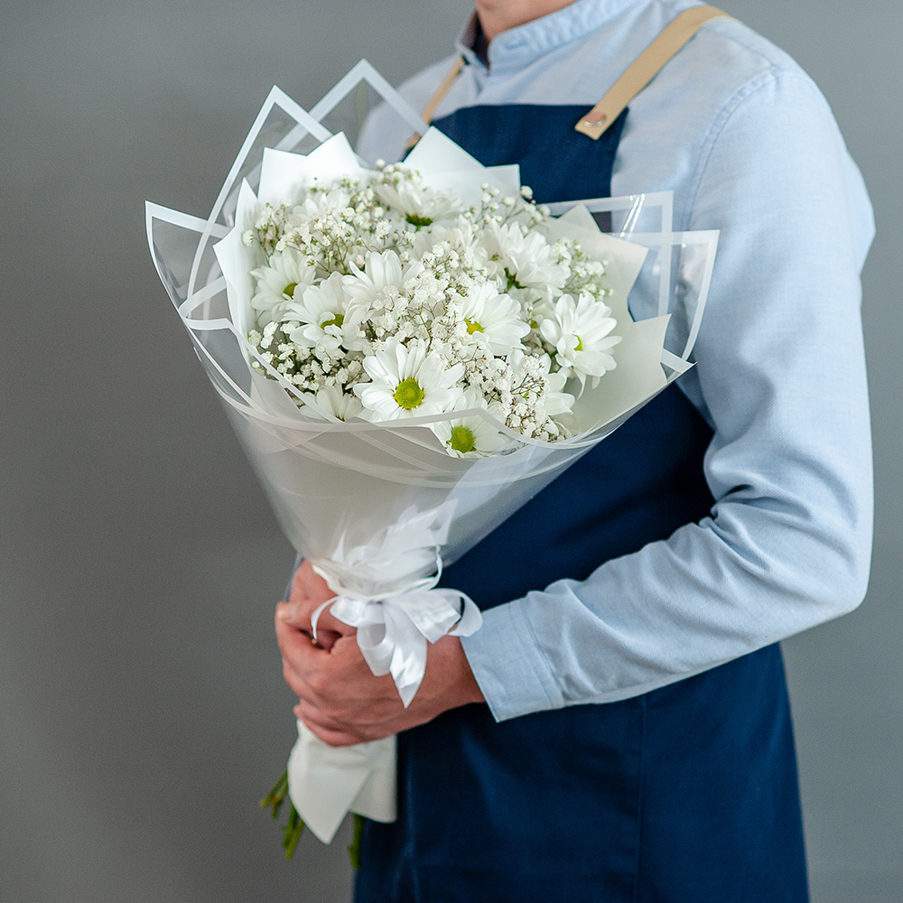 Воздушный букет с ромашками