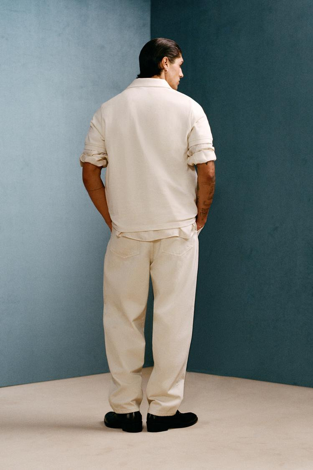 ZARA X WILLY CHAVARRIA ПОЛО, ЖЕЛТОВАТО-БЕЛЫЙ