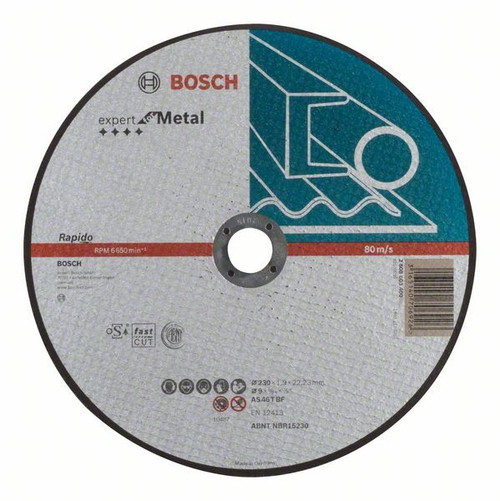 ДИСК ОТРЕЗНОЙ BOSCH METAL 230Х1,9Х22,23ММ 2608603400
