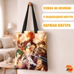 Сумка шоппер с принтом Genshin Impact