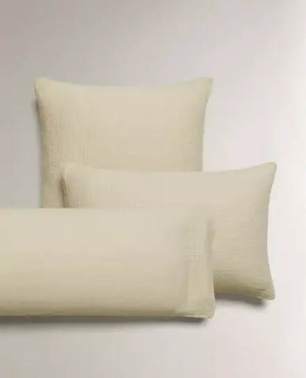 ZARA HOME НАВОЛОЧКА ИЗ ХЛОПКОВОГО МУСЛИНА, КАМЕННО-СЕРЫЙ