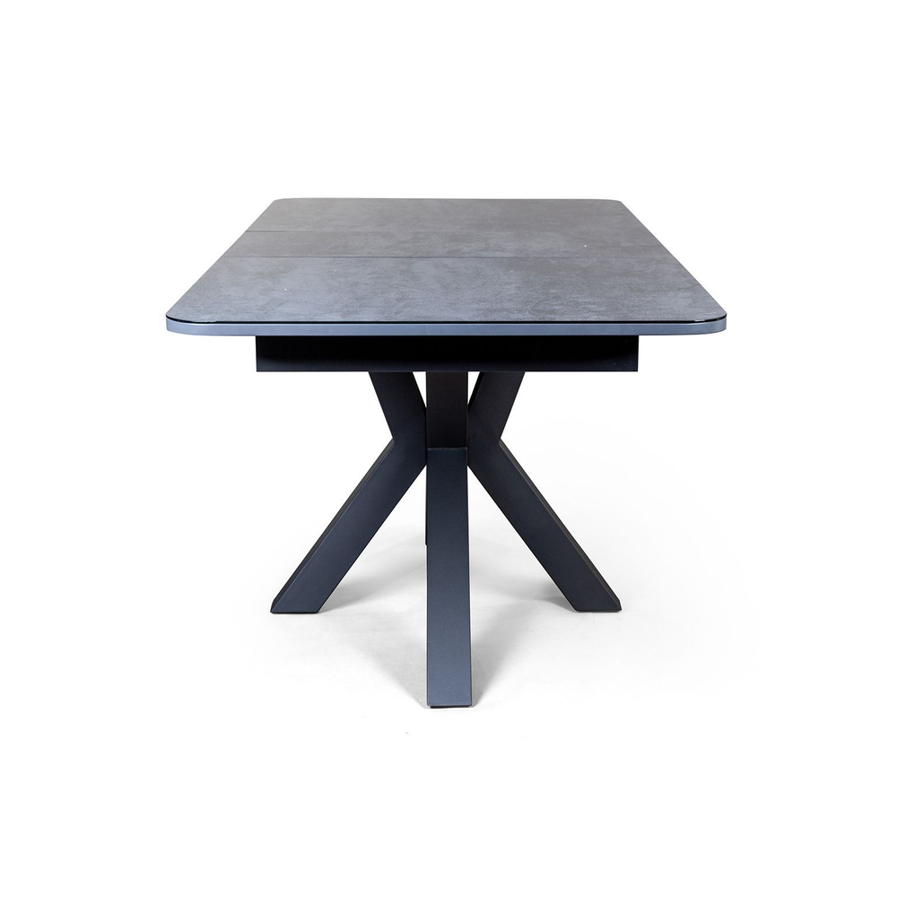 Стол раскладной Lincoln (160+40 см) глазурованное стекло черный