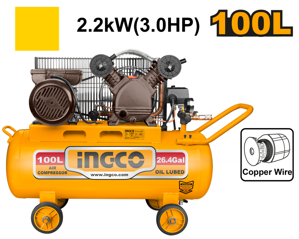 Компрессор INGCO AC1301008 INDUSTRIAL 100 л 2,2 кВт