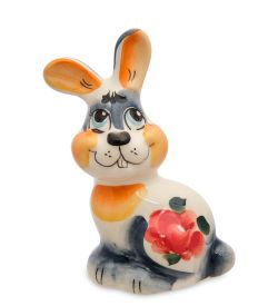 ГЛ- 823 Фигурка «Заяц» цв. (Гжельский фарфор)