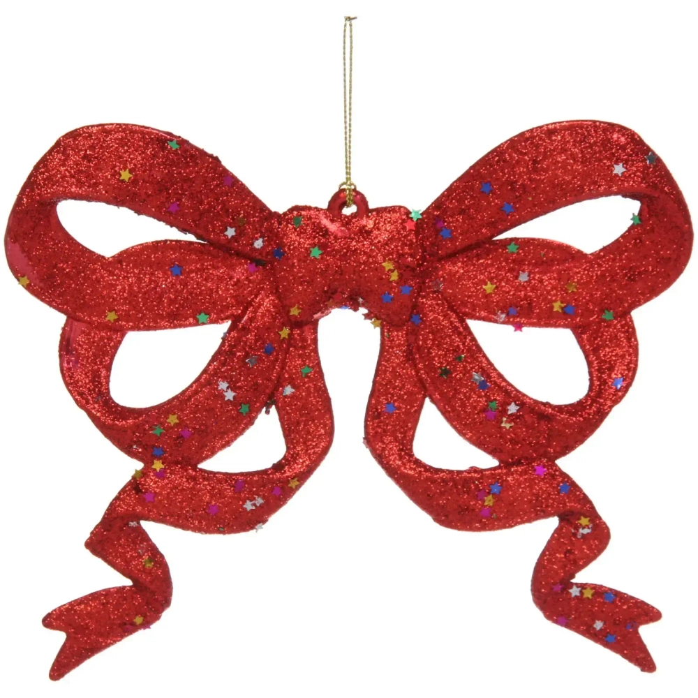 Украшение новогоднее «Бант сияющий» 17*18 см, Красный