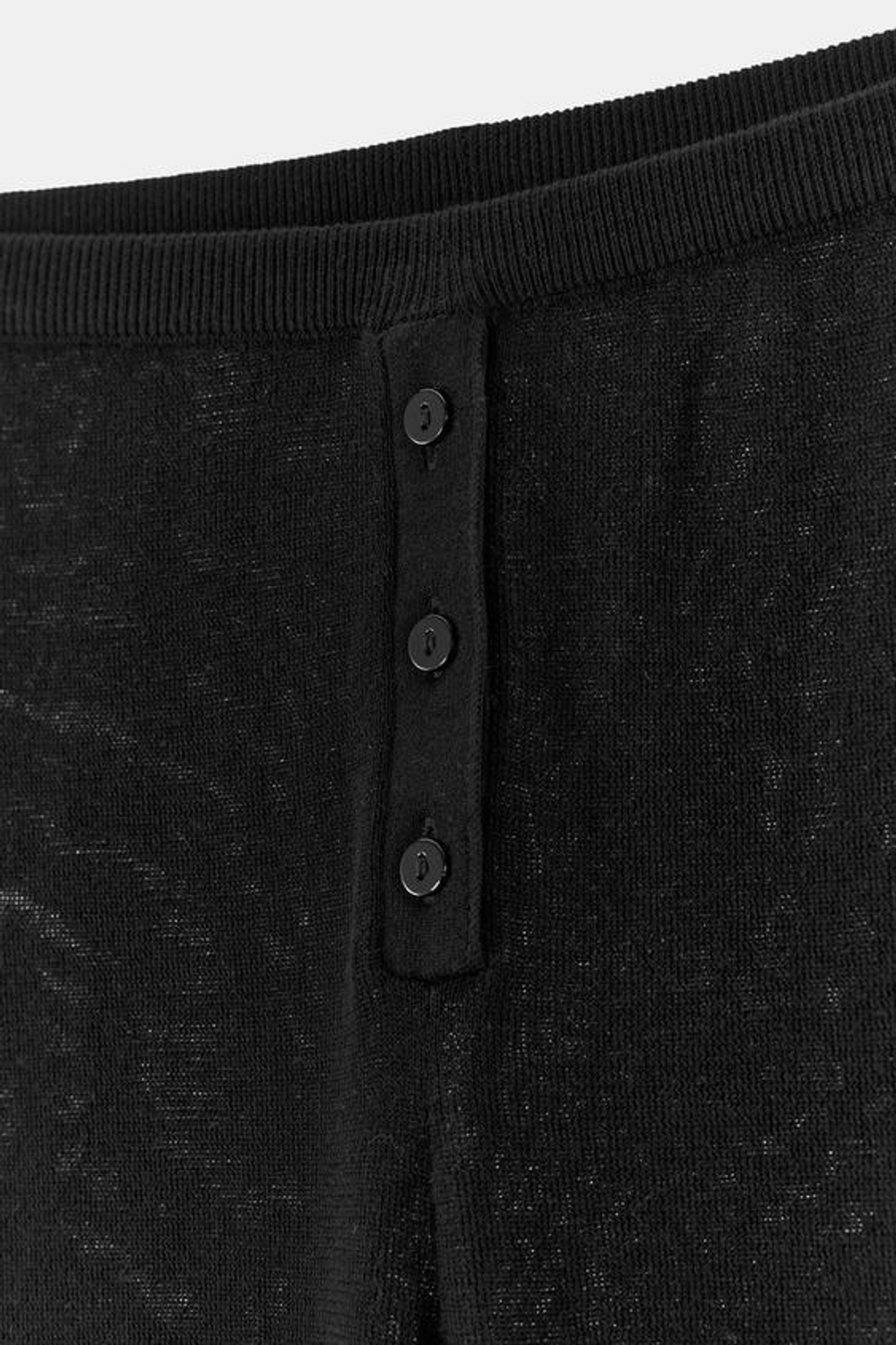 ZARA ТРИКОТАЖНЫЕ БРЮКИ С ПУГОВИЦАМИ, ЧЕРНЫЙ