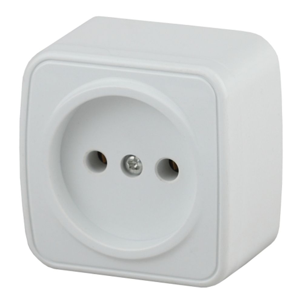 Розетка Intro Polo 3-201-01 2P 16А-250В IP20 ОУ белый