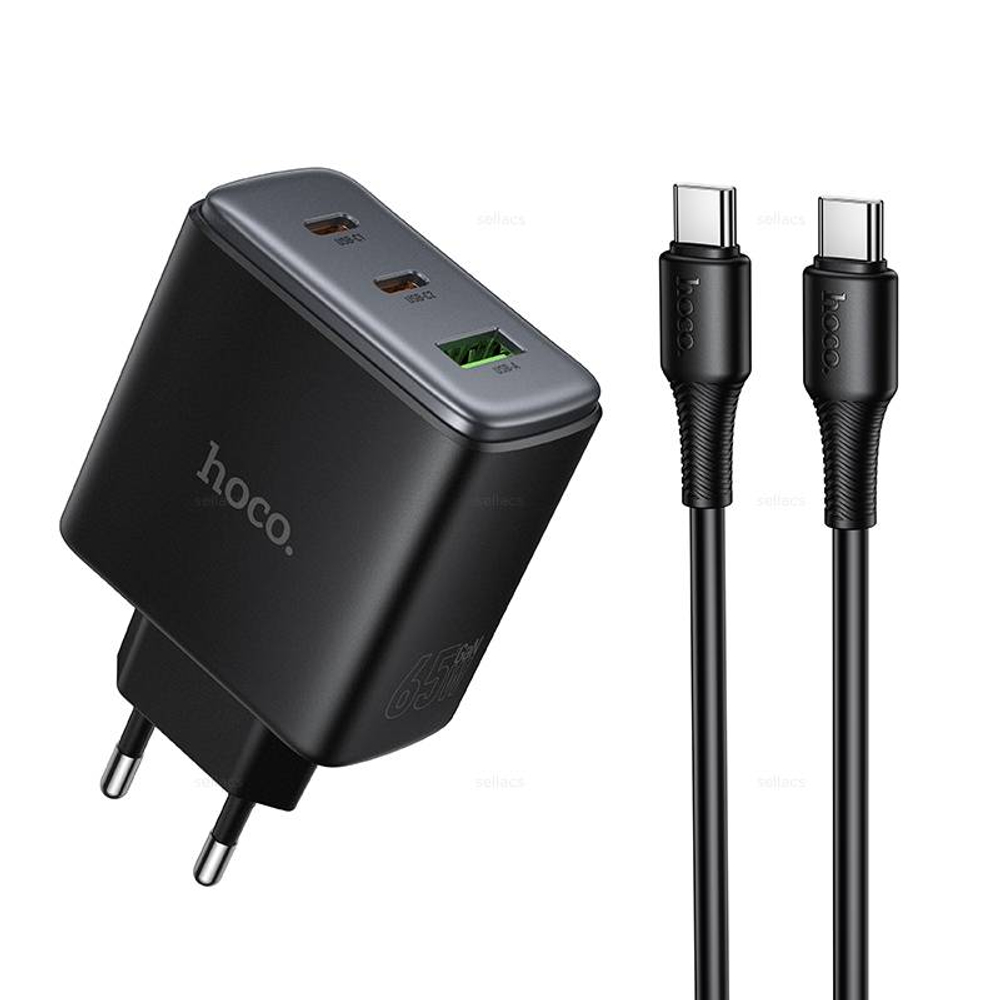 Hoco C160A Upgrade PD65W(2C1A) зарядное устройство набор (Type-C на Type-C)
