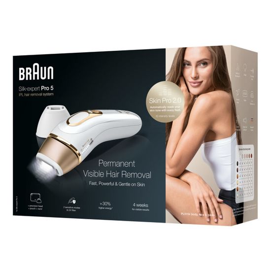 Фотоэпилятор Braun Silk-expert Pro 5 IPL PL5154 с 3 дополнительными аксессуарами: прецизионная насадка, бритва Venus, сумка для хранения