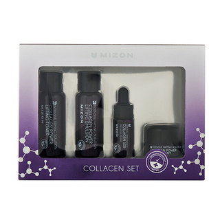 Mizon Набор: эмульсия, тонер, сыворотка, крем «для лица» - Collagen miniature set, 4предмета