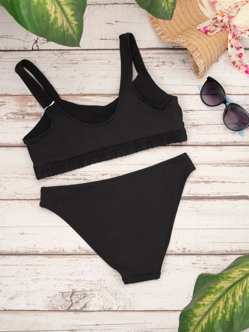 купальник раздельный 3 в 1 с шортами и топ спортивный