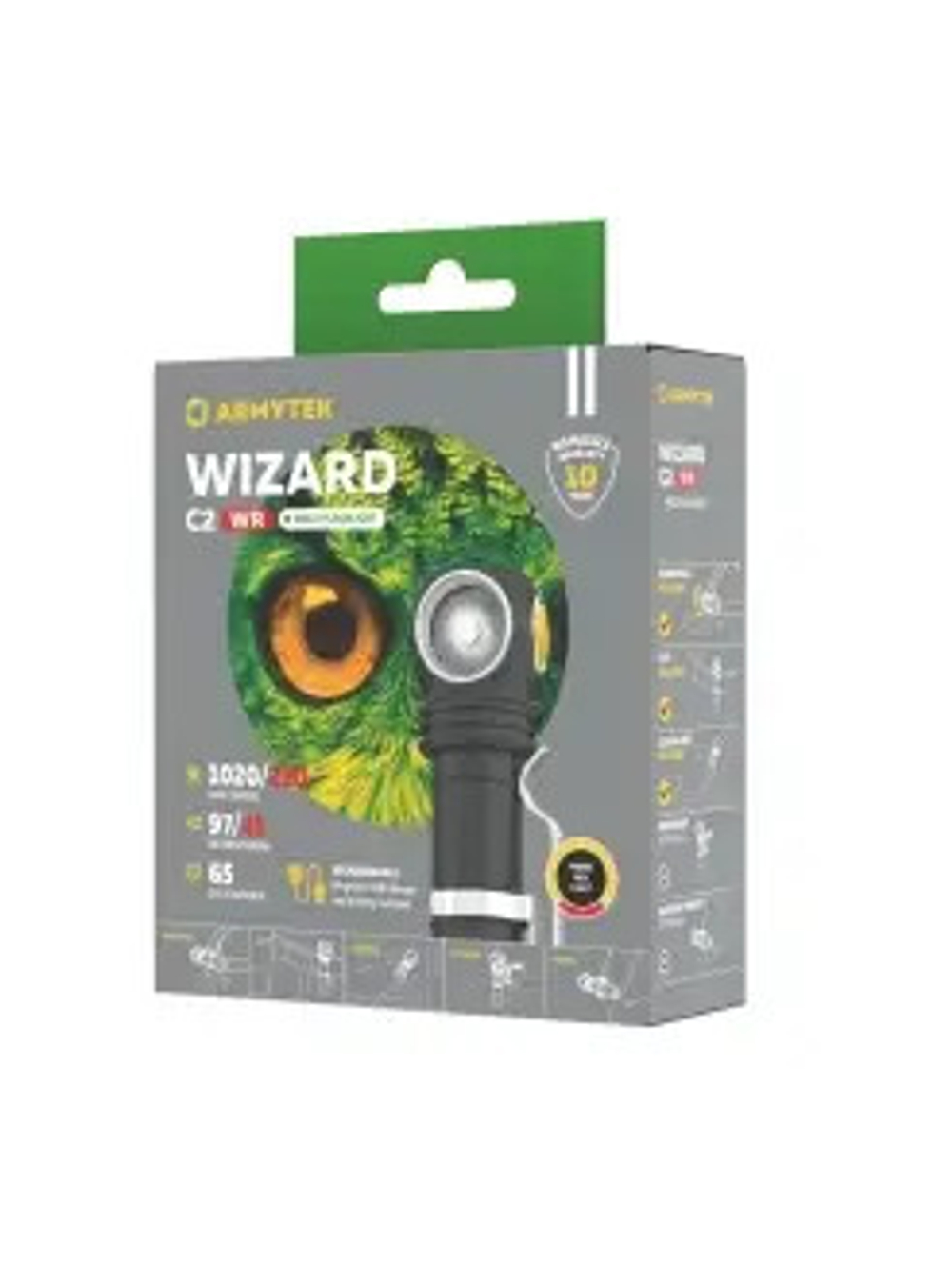 Armytek — Mультифонарь "WIZARD" C2 WR (цвет корпуса: чёрный, зарядка: magnet USB, свет: тёплый, красный)