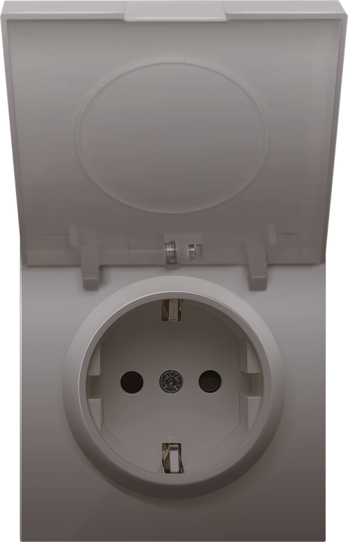 Накладка для розетки Schuko с крышкой, 16A 250 В~, сталь, серия R98