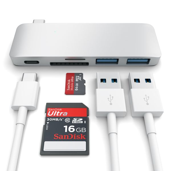 Хаб Satechi Type-C Pass-through USB Hub With USB-C Charging Port (ST-TCUPS) Silver