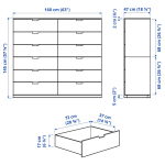 Комод - IKEA NORDLI/НОРДЛИ ИКЕА, 47х145х160 см, белый