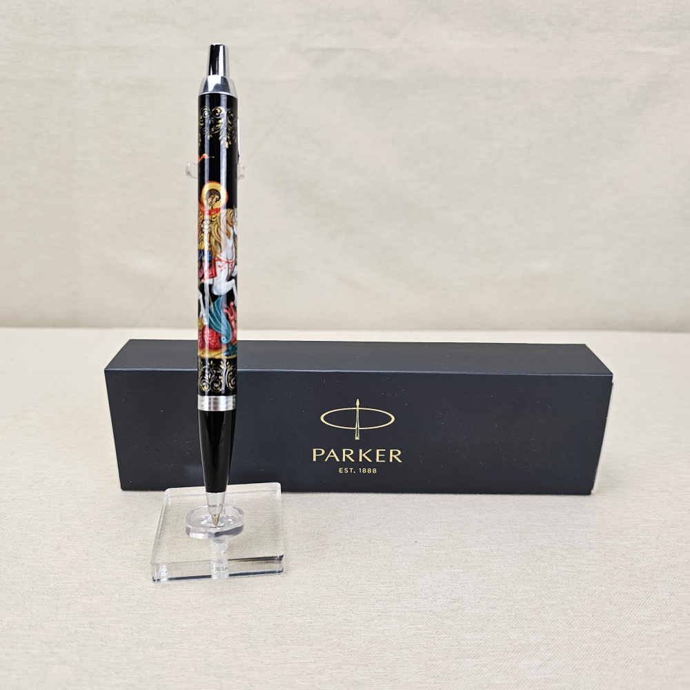 Ручка шариковая "Георгий Победоносец" с ручной росписью Палех