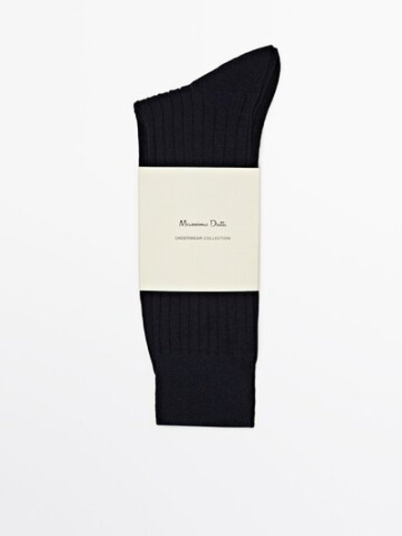 Massimo Dutti Носки в рубчик, темно-синий