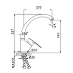 Смеситель для кухни 40к F4166-8 FRAP (выс.пов.излив, п/гайку, БЕЛЫЙ, латунь)
