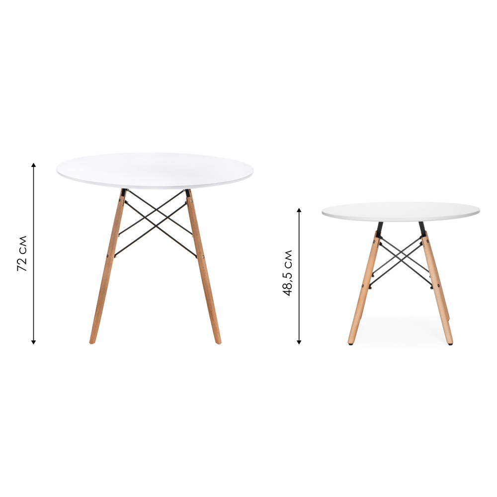 Стол деревянный Woodville Table 90 white, wood