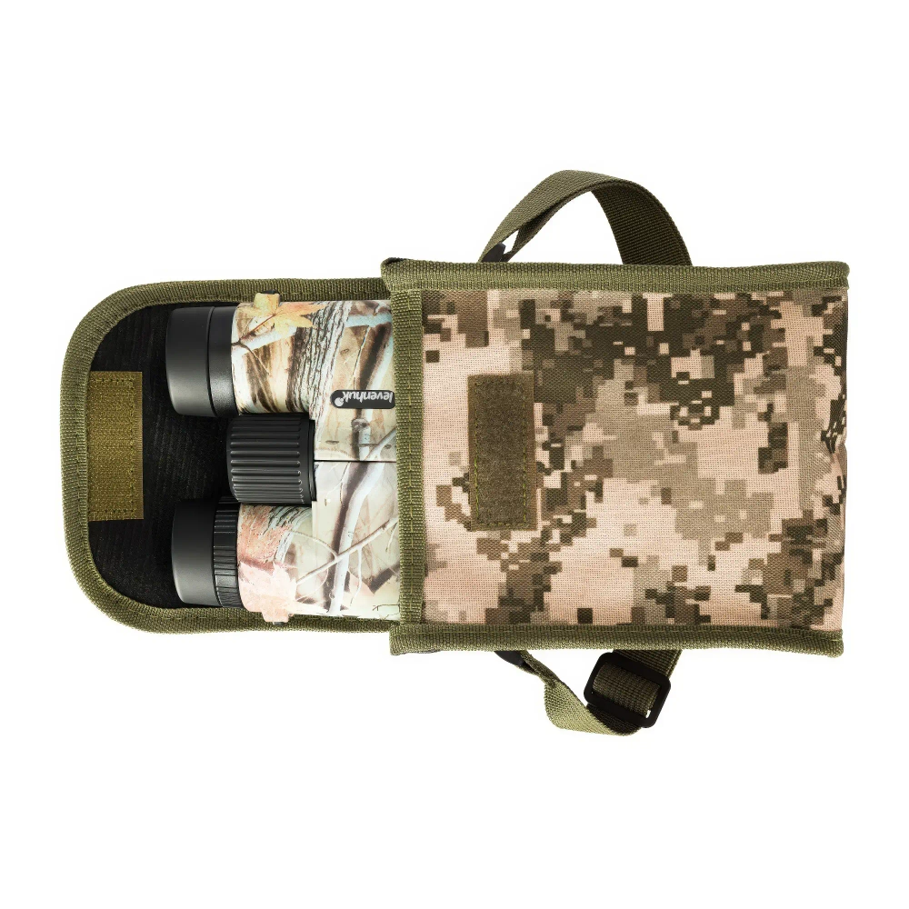 Бинокль Levenhuk Camo Rind 10x42 с сеткой - в открытом камуфляжном чехле