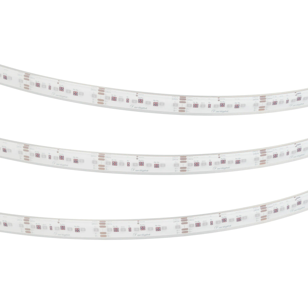 Светодиодная лента герметичная DOT-PFS-X120-12mm 24V RGB (14 W/m, IP68, 5m) (Arlight, 5 лет) 058096