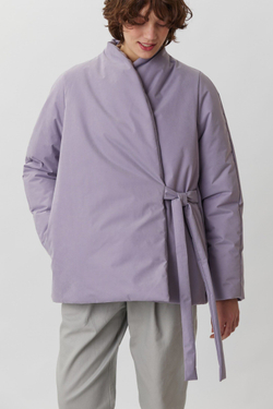 Зимняя куртка на запах из лавандовой бархатистой мембраны