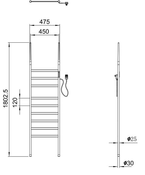 Полотенцесушитель электрический напольный WONZON & WOGHAND BREMEN, Брашированное золото (WW-A207-BG)