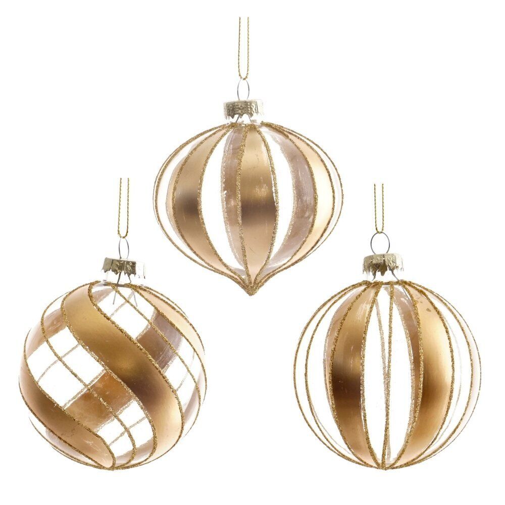 GAEM Украшение новогоднее "Шар/Шар волна/Капля", L8 W8 H10 см, 3в.