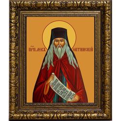 Лев Оптинский Преподобный. Икона на холсте.