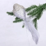 Украшение новогоднее «Изящная птица» 6*8 см, Серебро