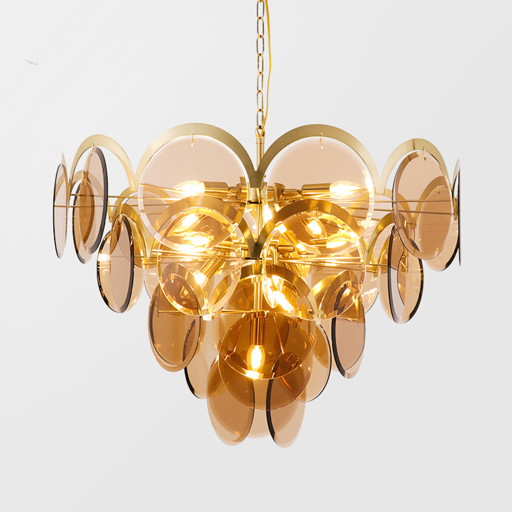 Pendant design lamp Four-tier by Vistosi (Amber)