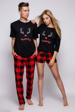 Мужская пижама Tuono с клетчатыми брюками (Размер: M) (Цвет: черный с красным)