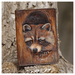 Кожаная обложка на паспорт «Енотик»