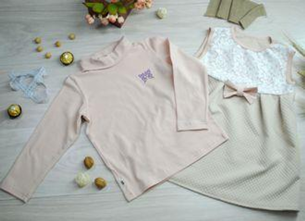 Водолазка трикотажная (110-116, бежевый) 3156