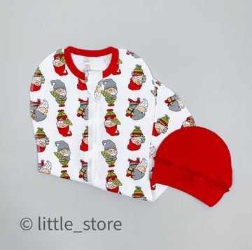 Кокон новогодний "Гномы" с шапочкой