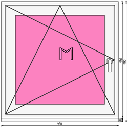 Пластиковое окно 950 х 950 ТермА Эко + Москитная сетка