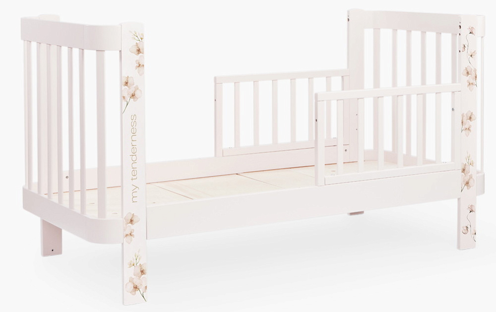 Детская кроватка-трансформер Happy baby Mommy Love в комплекте с расширением 160х70 pink