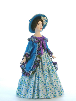 Кукла фарфоровая Дама в шляпке