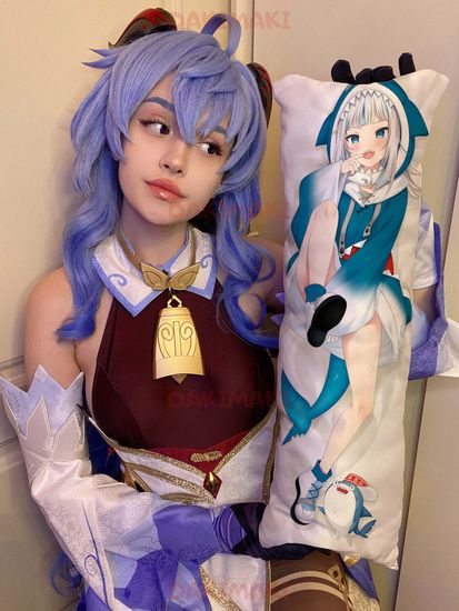 Мини дакимакура Гавр Гура из Виртуальный Ютубер арт. M0859, 60х20 см