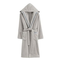 STRIPE серый махровый женский халат Soft Cotton (Турция)
