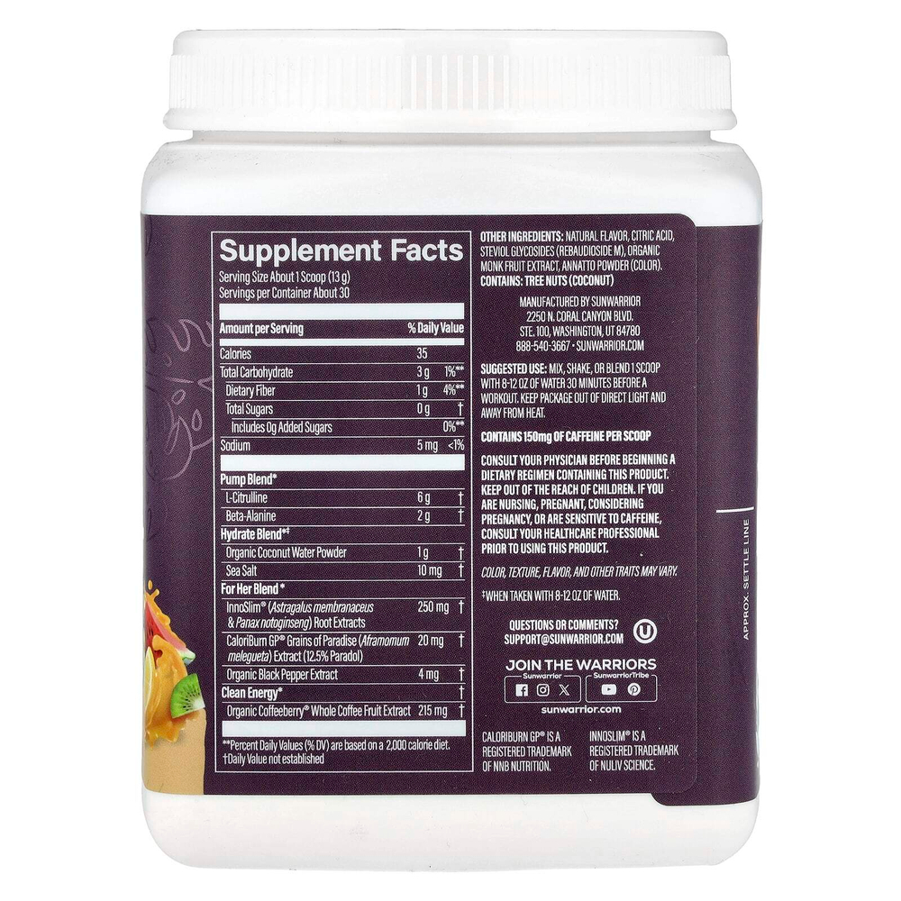 Sunwarrior, Sport, Active Pre-Workout For Her, Citrus Sunrise, 384 г (13,5 унции)