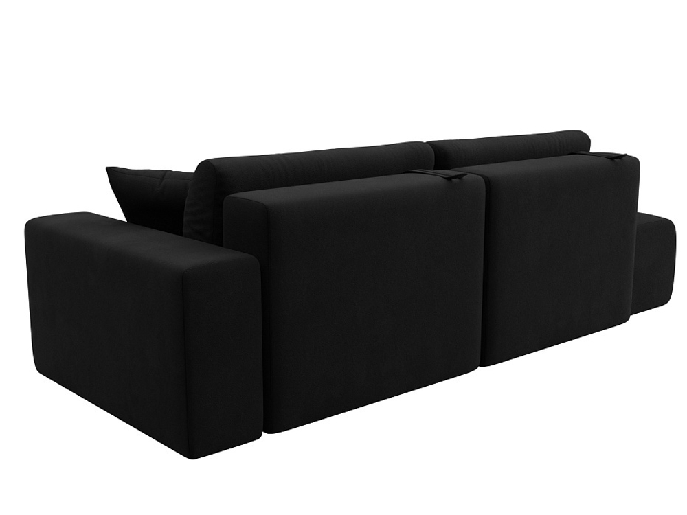 Диван угловой Лига-036 НПБ Модерн правый угол МИКРОВЕЛЬВЕТ Черный