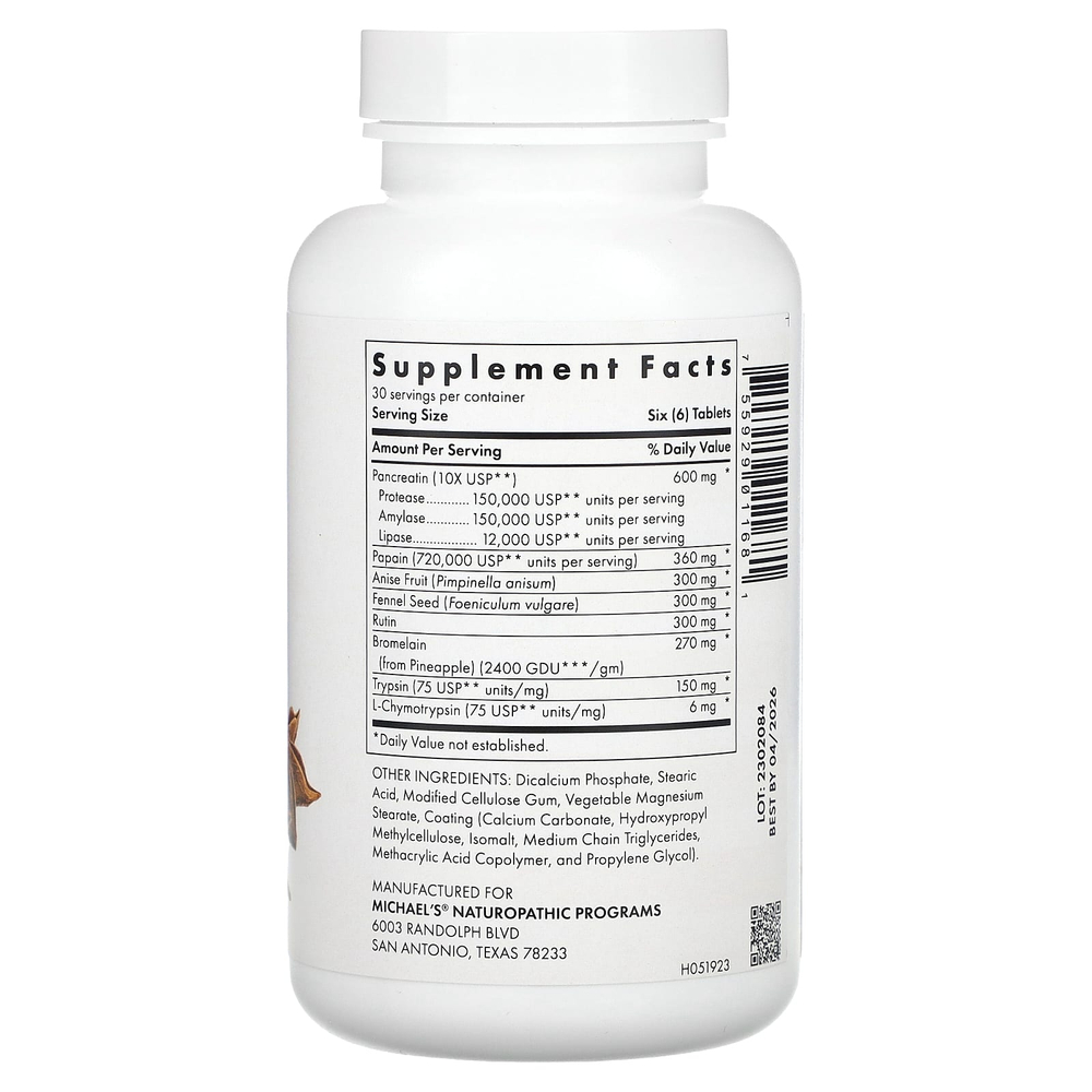 Michael's Health, W-Zymes Xtra, восстановительные ферменты, 180 таблеток, покрытых кишечнорастворимой оболочкой